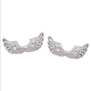 925 Sterling Silver CZ Wing Studs. Brand new never worn.